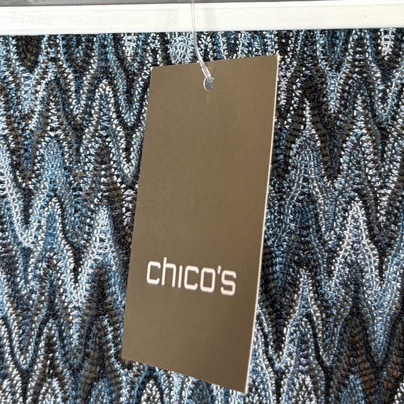 NWT Travelers Collection by Chico's Tiffany Alaskan Blue Semi Sheer Cardigan - Picture 7 of 11